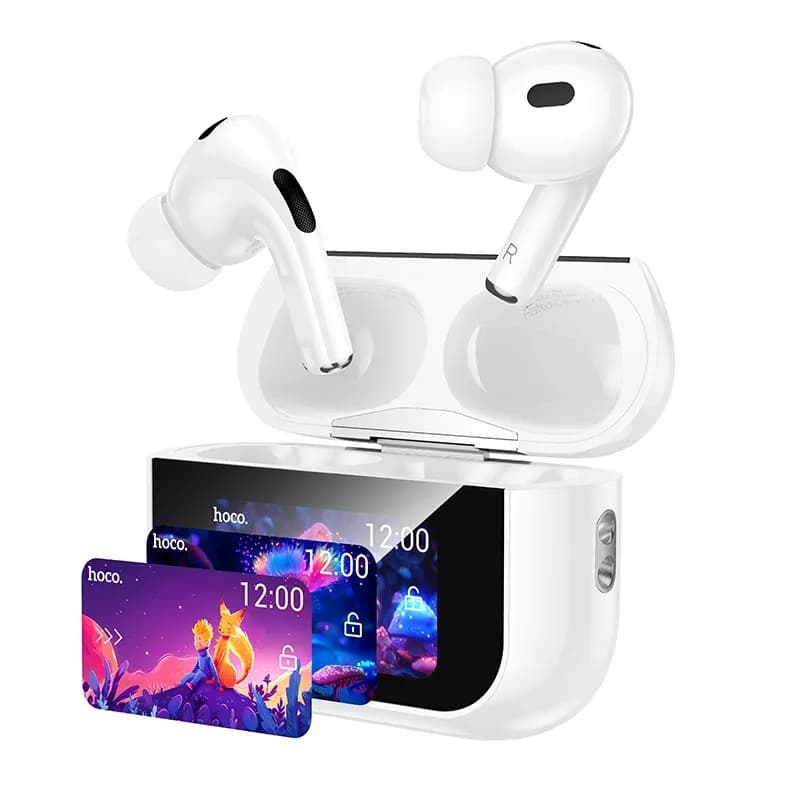 Hoco EW79 Bright ANC Touch Screen Bluetooth Earbuds - White
