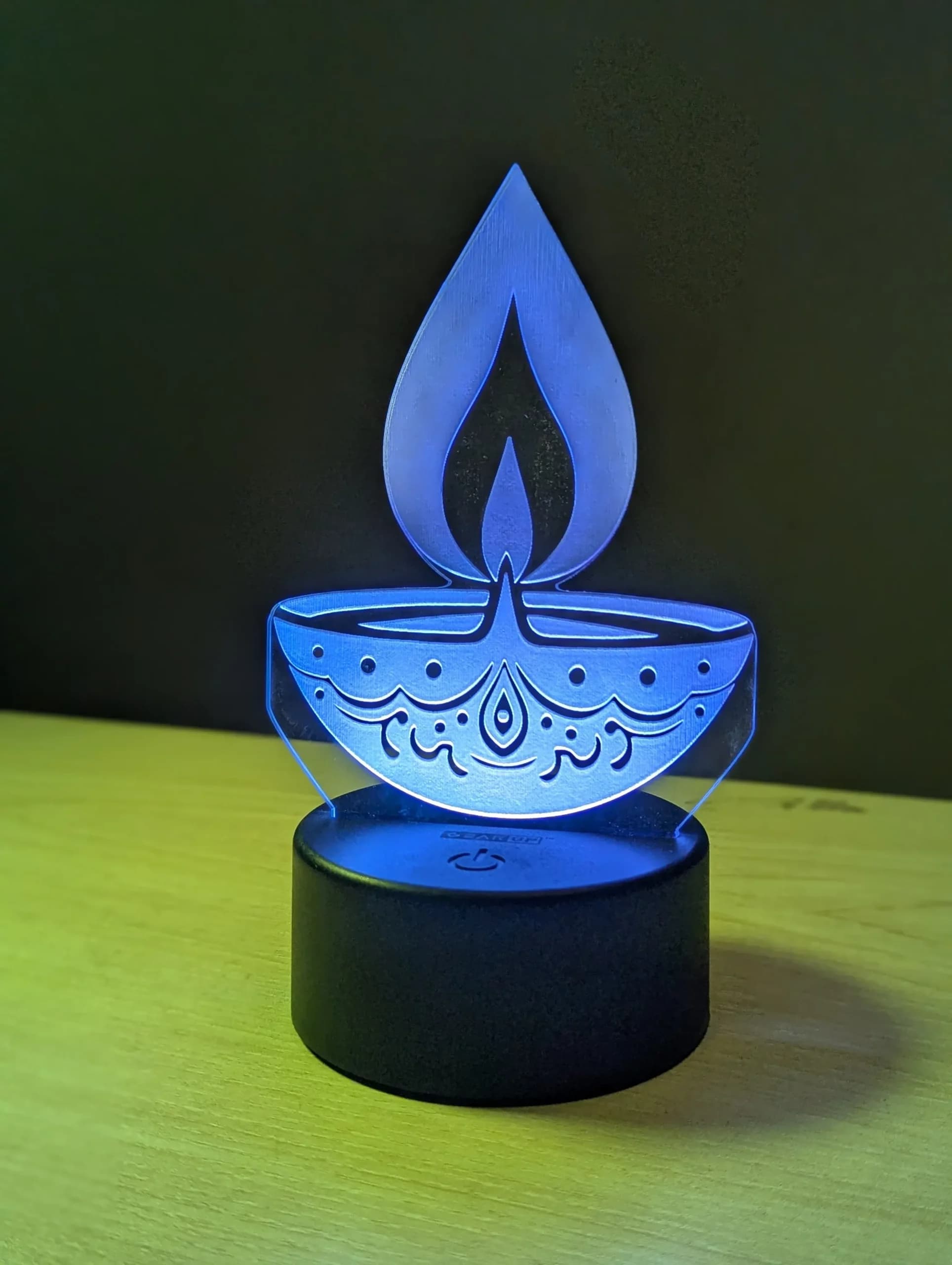 GearUP Acrylic Multicolor Night Lamp (DIYA) - Black