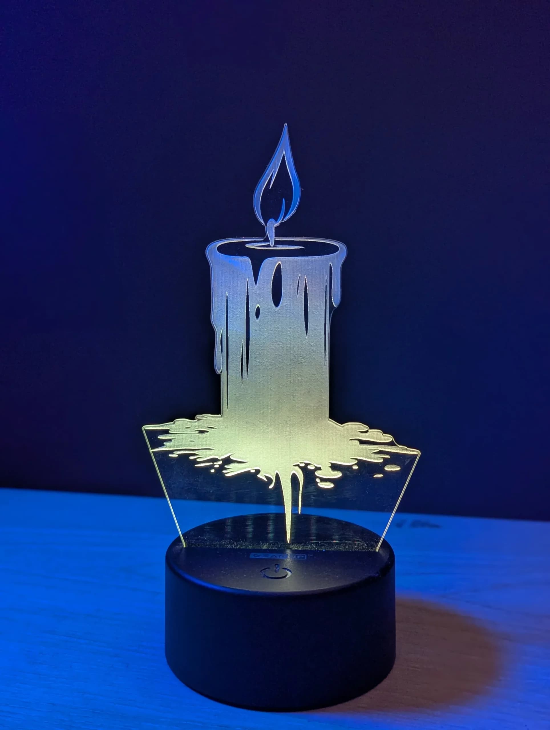 GearUP Acrylic Multicolor Night Lam (Candle) - Black