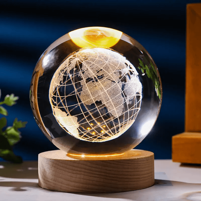 3D Crystal Ball - Globe (1 Color Base)