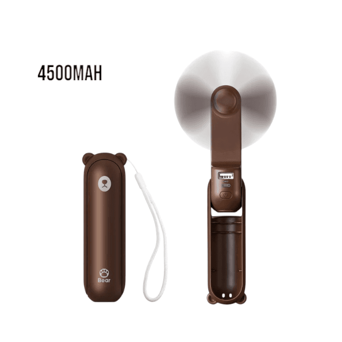 JISULIFE F8X Portable Fan & Power Bank 4500mAh - Brown