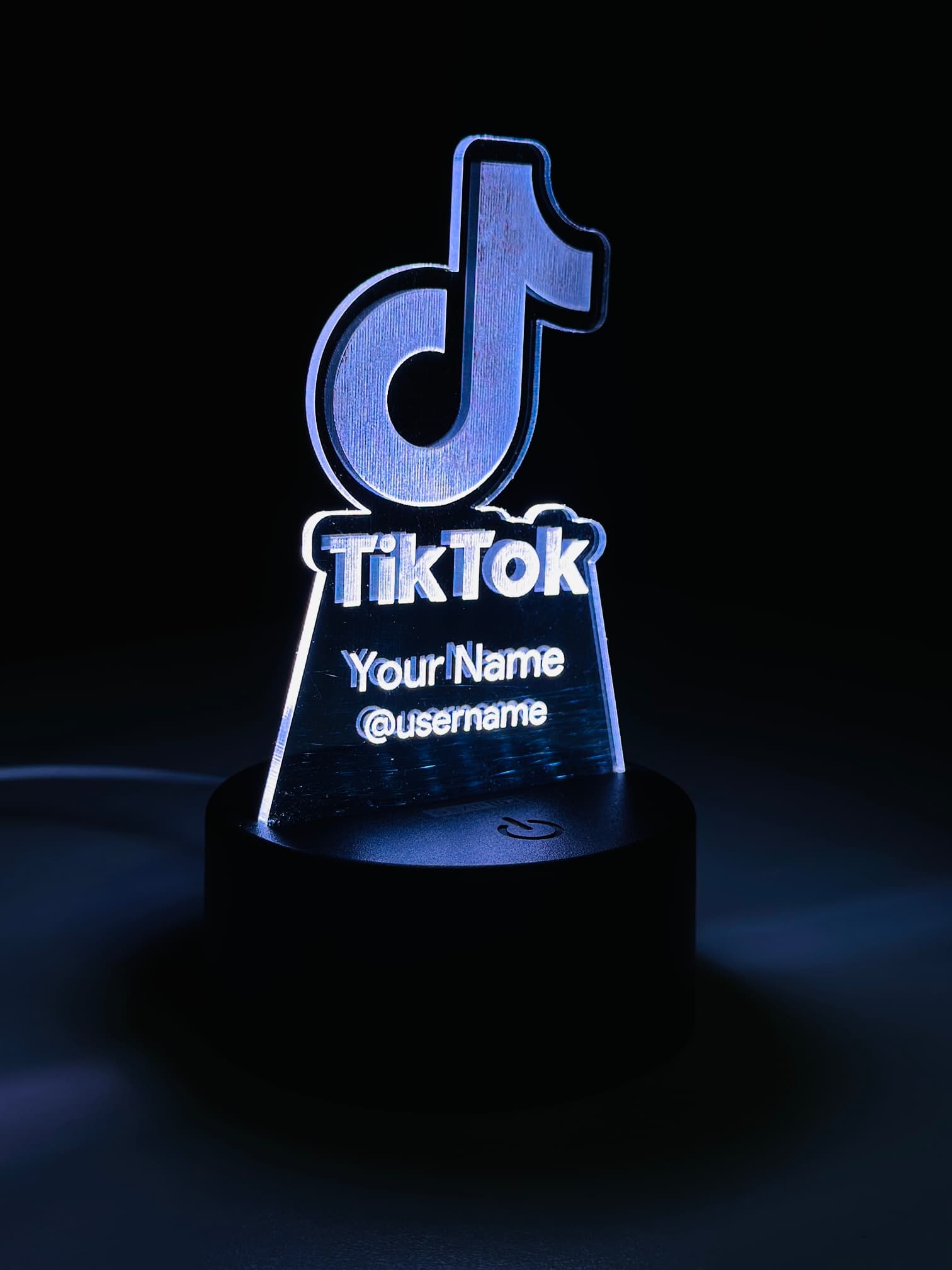 Customizable Multicolor Acrylic Night Lamp - TikTok Edition - White