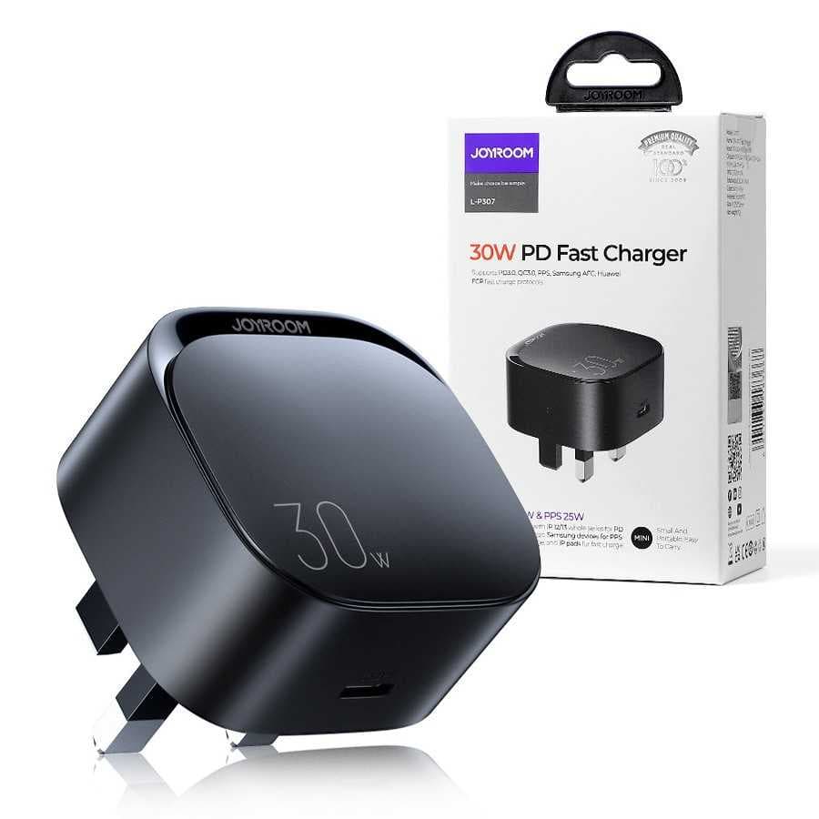 JOYROOM L-P307 30W PD Type-C Fast Charger - Black Color