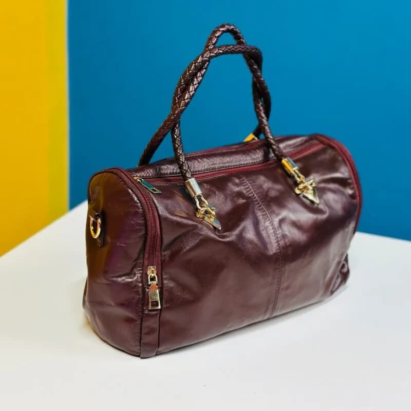 Original Leather Handbag for Women - maroon color