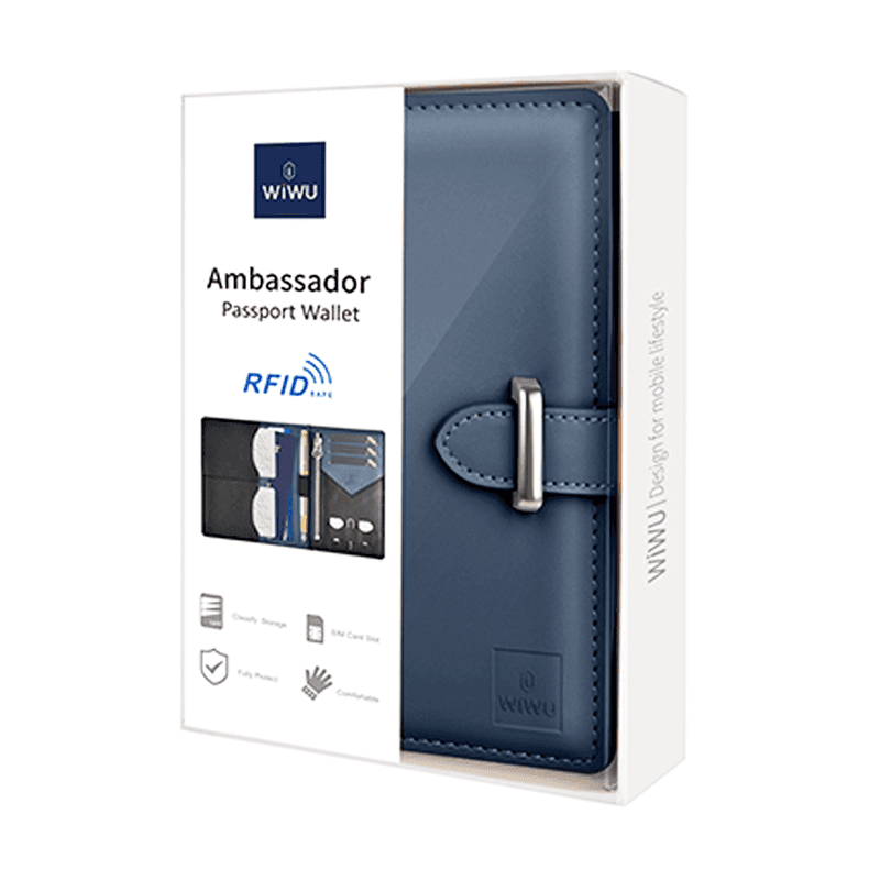 WIWU Ambassador Passport Wallet - Blue Color