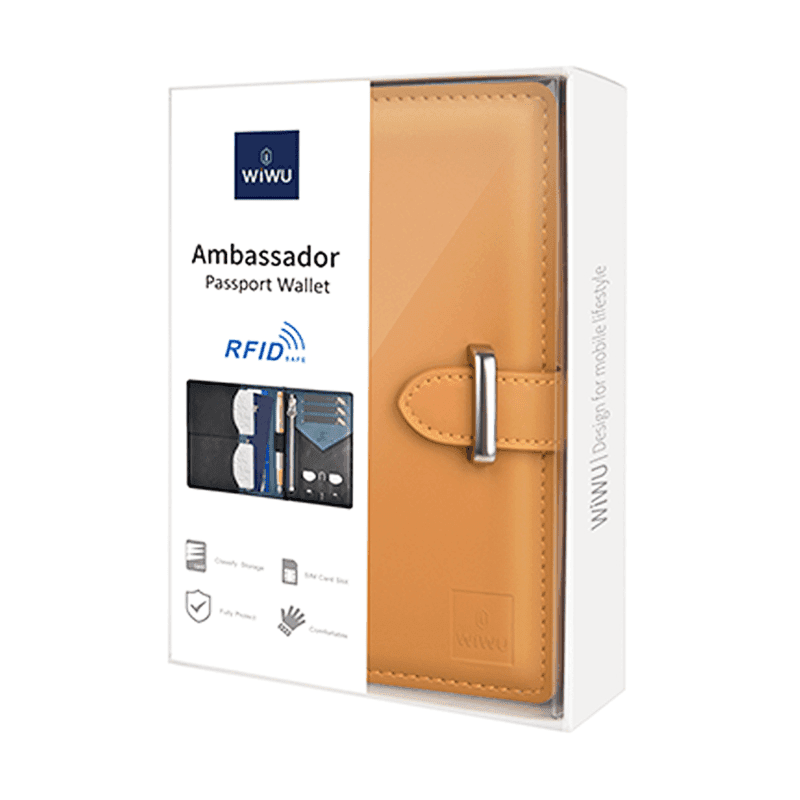 WIWU Ambassador Passport Wallet - Brown Color