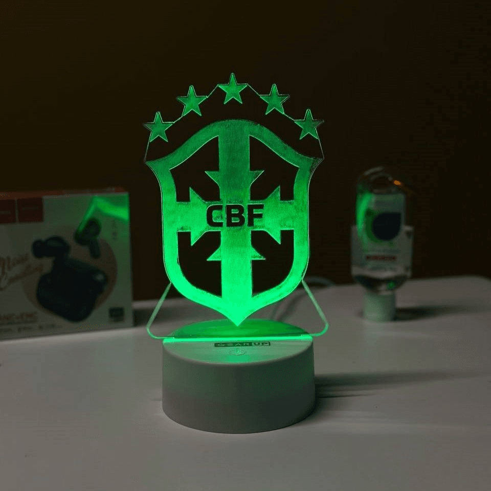 GearUP Acrylic Multicolor Night Lamp (Brazil Logo) - BLACK