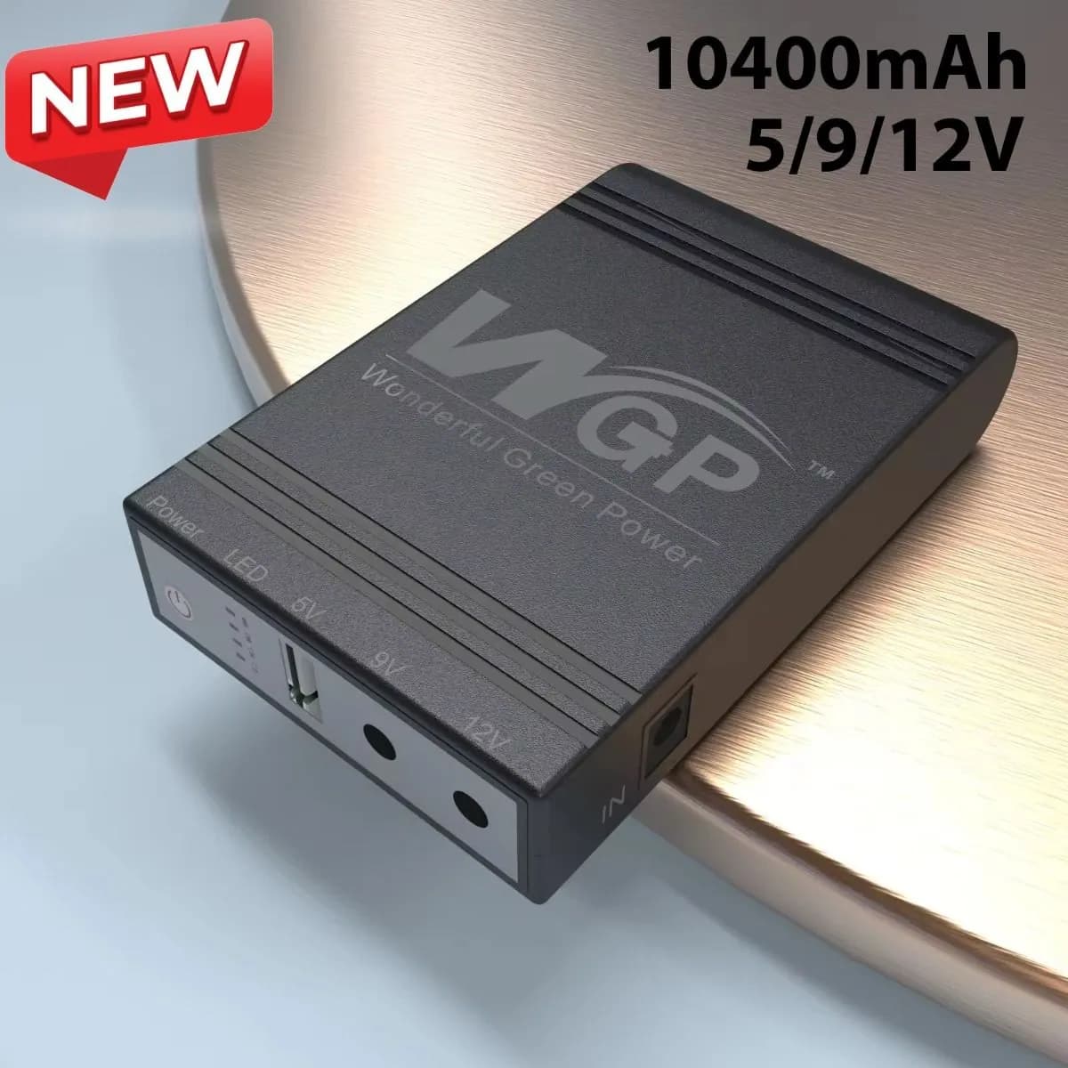 New Version WGP mini UPS 10400mAh - 5/9/12V - Black