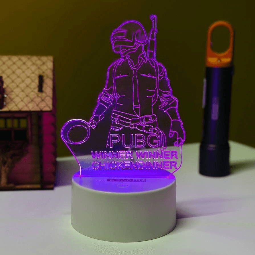 GearUP Acrylic Multicolor Night Lamp (PUBG) - BLACK