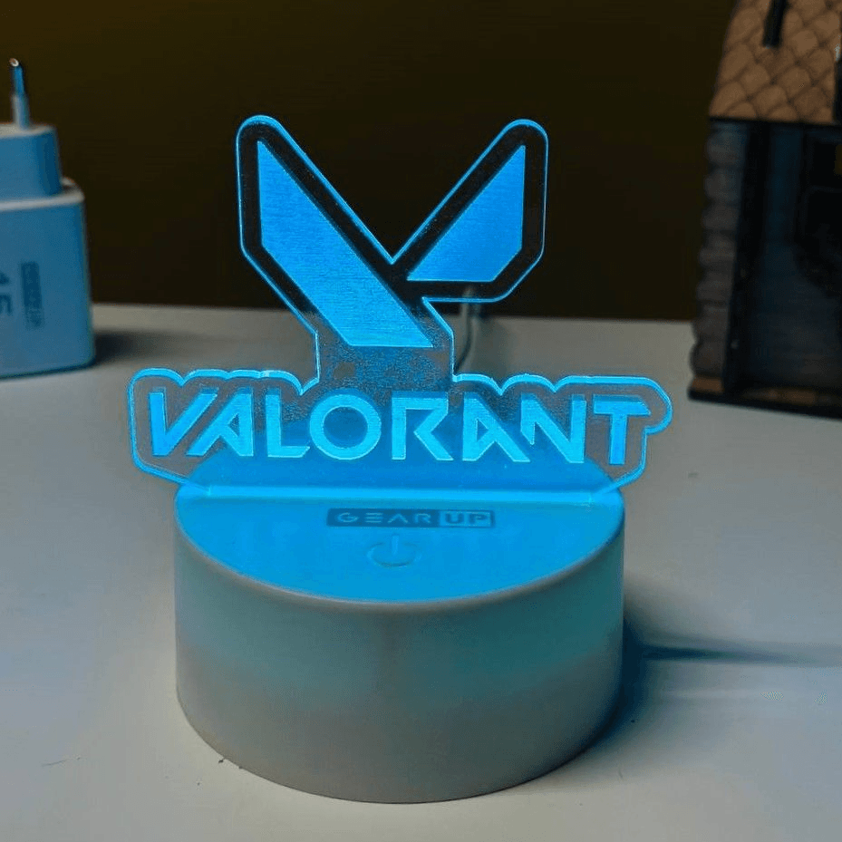 GearUP Acrylic Multicolor Night Lamp (VALORANT) - WHITE
